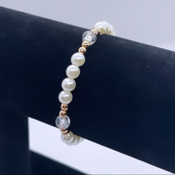 NWT Wool + Pepper Co. Clear Glass Bracelet - Picture 5 of 5